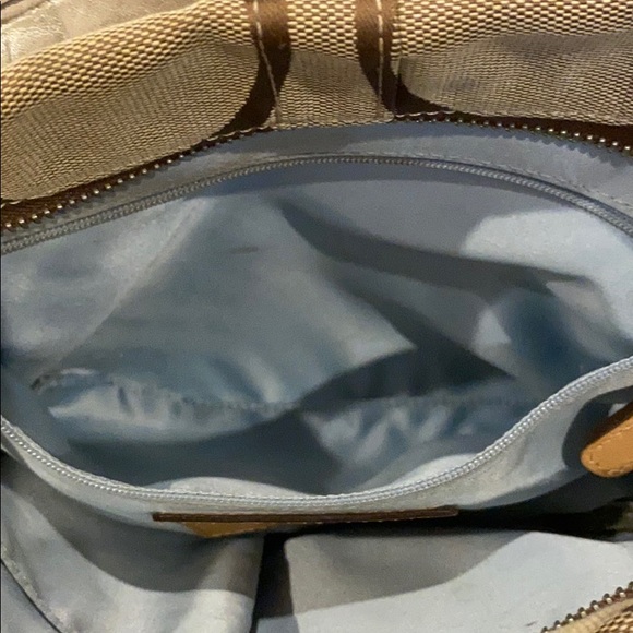 Coach Signature shoulder Handbag Brown Silver - Picture 13 of 16